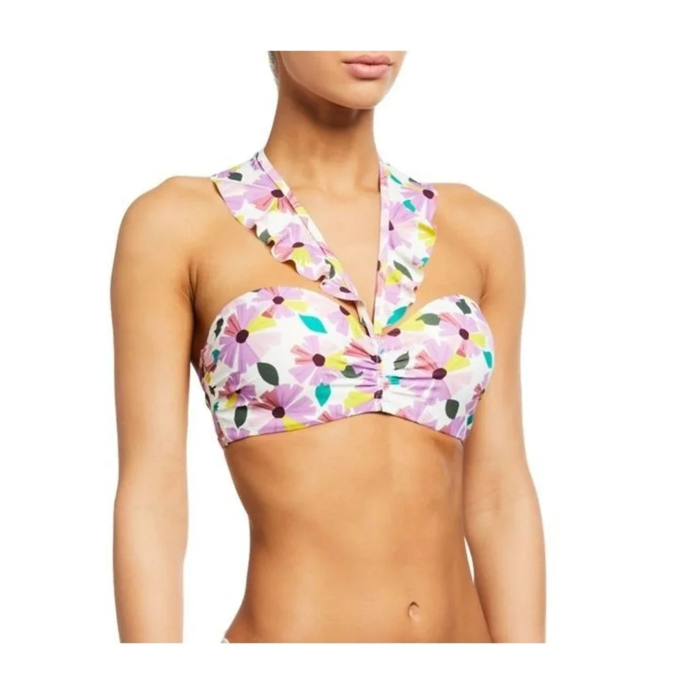Kate Spade New York Women Wallflower Printed Floral Pink Bikini Swim Top fits XS